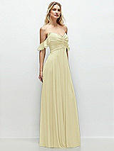 Alt View 2 Thumbnail - Butter Yellow Convertible Ruffle Strap Chiffon Maxi Dress with Full Circle Skirt