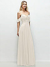Alt View 2 Thumbnail - Ivory Convertible Ruffle Strap Chiffon Maxi Dress with Full Circle Skirt