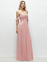 Alt View 2 Thumbnail - Rose Convertible Ruffle Strap Chiffon Maxi Dress with Full Circle Skirt