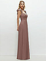 Side View Thumbnail - Sienna Convertible Ruffle Strap Chiffon Maxi Dress with Full Circle Skirt