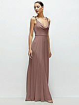 Side View Thumbnail - Sienna Cowl Neck Chiffon Maxi Dress with Hand-Worked Petal Straps