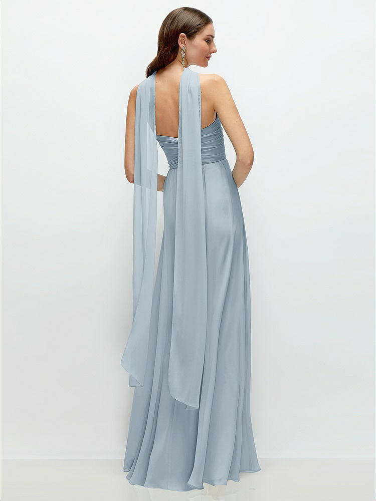 Back View - Mist Skinny Chiffon Scarf