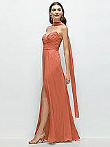 Front View Thumbnail - Terracotta Copper Skinny Chiffon Scarf