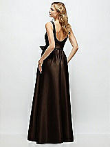 Rear View Thumbnail - Espresso Scoop-Neck Tank Bodice Maxi Dress with Full Skirt