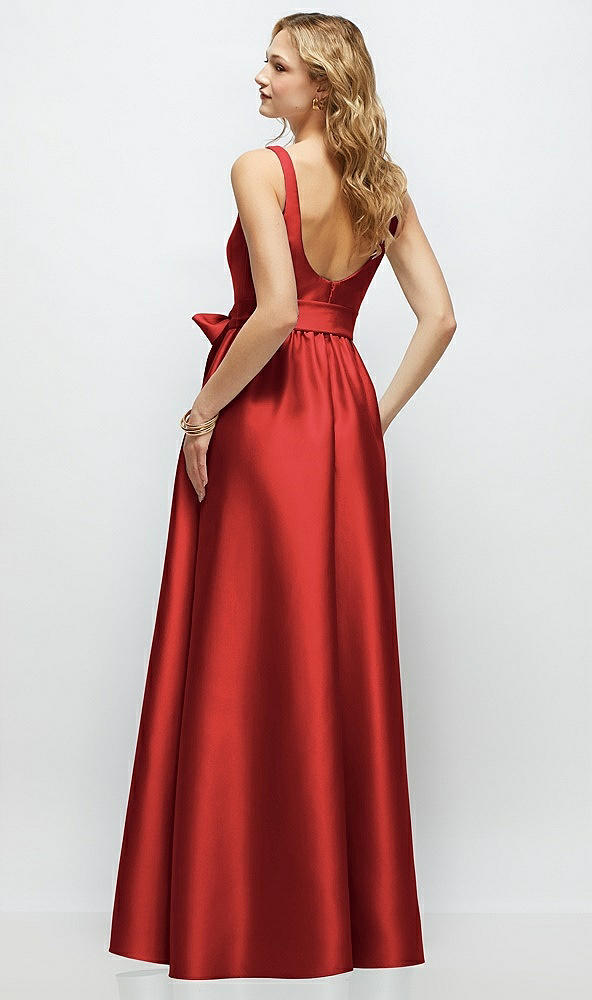 Back View - Poppy Red Scoop-Neck Tank Bodice Maxi Dress with Full Skirt