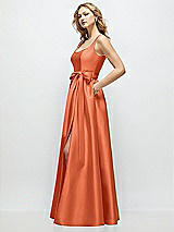 Front View Thumbnail - Portofino Orange Scoop-Neck Tank Bodice Maxi Dress with Full Skirt