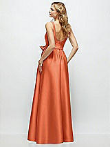 Rear View Thumbnail - Portofino Orange Scoop-Neck Tank Bodice Maxi Dress with Full Skirt