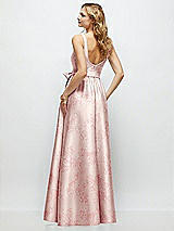 Rear View Thumbnail - Bow And Blossom Print Floral Scoop-Neck Tank Bodice Maxi Dress with Full Skirt