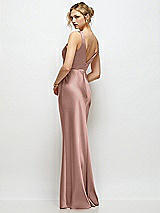 Rear View Thumbnail - Neu Nude Sleeveless V-Neck Stretch Satin Bias Slip Maxi Dress