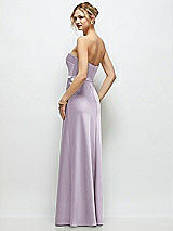 Rear View Thumbnail - Lilac Haze Strapless A-Line Stretch Satin Maxi Dress