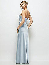 Rear View Thumbnail - Mist Strapless A-Line Stretch Satin Maxi Dress