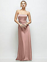 Front View Thumbnail - Neu Nude Strapless A-Line Stretch Satin Maxi Dress