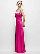 Side View Thumbnail - Think Pink Strapless A-Line Stretch Satin Maxi Dress