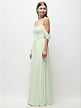 Side View Thumbnail - Mint Green Off-the-Shoulder Basque Corset Chiffon Maxi Dress