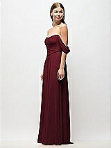 Side View Thumbnail - Cabernet Off-the-Shoulder Basque Corset Chiffon Maxi Dress