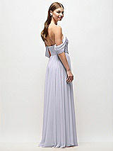 Rear View Thumbnail - Silver Dove Off-the-Shoulder Basque Corset Chiffon Maxi Dress