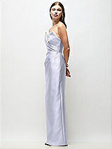 Side View Thumbnail - Silver Dove Strapless Asymmetrical Draped Satin Column Maxi Dress