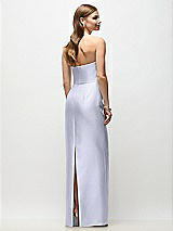 Rear View Thumbnail - Silver Dove Strapless Asymmetrical Draped Satin Column Maxi Dress