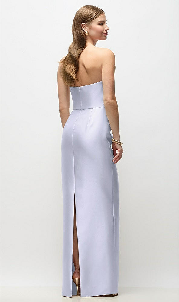 Back View - Silver Dove Strapless Asymmetrical Draped Satin Column Maxi Dress