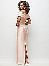 Rear View Thumbnail - Cameo Draped Wrap Off-the-Shoulder Satin Column Floral Maxi Dress