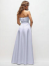 Rear View Thumbnail - Silver Dove Strapless Twist Cuff Neck Satin Maxi Dress with Basque-Waist & Full Skirt