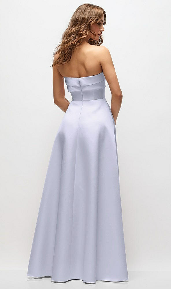 Back View - Silver Dove Strapless Twist Cuff Neck Satin Maxi Dress with Basque-Waist & Full Skirt