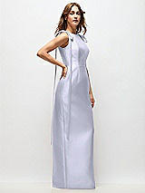 Side View Thumbnail - Silver Dove Bateau Neck Satin Column Maxi Dress with Exaggerated Tail Bow Straps