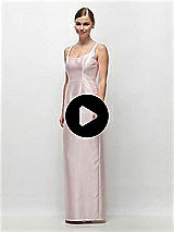 Video 1 Thumbnail - Cobalt Blue Scoop Neck Satin Column Maxi Dress