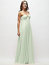 Front View Thumbnail - Mint Green Empire Waist Chiffon Halter Maxi Dress with Convertible Spaghetti Straps