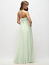 Side View Thumbnail - Mint Green Empire Waist Chiffon Halter Maxi Dress with Convertible Spaghetti Straps