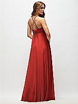Side View Thumbnail - Poppy Red Empire Waist Chiffon Halter Maxi Dress with Convertible Spaghetti Straps