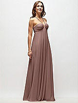 Front View Thumbnail - Sienna Empire Waist Chiffon Halter Maxi Dress with Convertible Spaghetti Straps