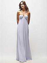 Rear View Thumbnail - Silver Dove Empire Waist Chiffon Halter Maxi Dress with Convertible Spaghetti Straps