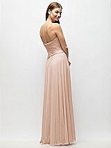 Rear View Thumbnail - Cameo Strapless Chiffon Maxi Dress with Asymmetrical Ruched Drop Waist
