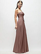 Side View Thumbnail - Sienna Strapless Chiffon Maxi Dress with Asymmetrical Ruched Drop Waist