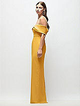 Side View Thumbnail - NYC Yellow Off-the-Shoulder Crepe Column Maxi Dress with Bow-Pinch Detail