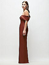 Side View Thumbnail - Auburn Moon Off-the-Shoulder Crepe Column Maxi Dress with Bow-Pinch Detail