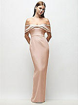 Front View Thumbnail - Cameo Off-the-Shoulder Crepe Column Maxi Dress with Bow-Pinch Detail