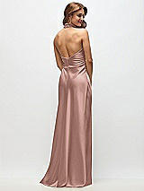 Rear View Thumbnail - Neu Nude High Cowl Neck Open-Back Stretch Satin Bias Maxi Dress