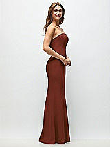 Side View Thumbnail - Auburn Moon Strapless Fit and Flare Crepe Maxi Dress