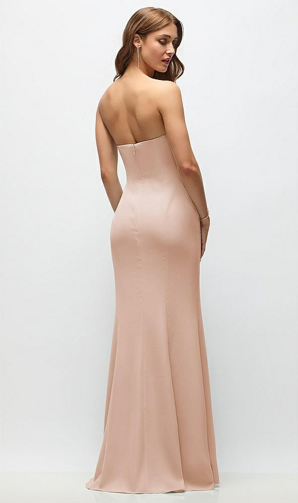 Back View - Cameo Strapless Fit and Flare Crepe Maxi Dress
