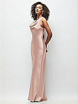 Side View Thumbnail - Toasted Sugar Cowl Neck Criss-Cross Back Satin Maxi Dress