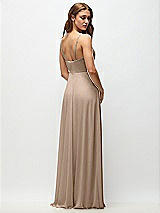 Rear View Thumbnail - Topaz Wrap Bodice Chiffon Maxi Dress with Adjustable Spaghetti Straps