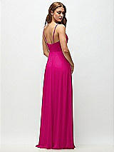 Rear View Thumbnail - Think Pink Wrap Bodice Chiffon Maxi Dress with Adjustable Spaghetti Straps