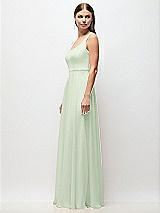Side View Thumbnail - Mint Green Scoop Neck Tank Strap Chiffon Maxi Dress