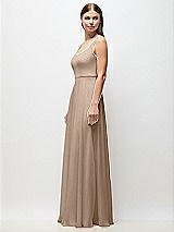Side View Thumbnail - Topaz Scoop Neck Tank Strap Chiffon Maxi Dress
