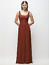 Front View Thumbnail - Auburn Moon Scoop Neck Tank Strap Chiffon Maxi Dress