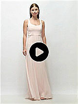Video 1 Thumbnail - Mint Green Scoop Neck Tank Strap Chiffon Maxi Dress