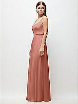 Side View Thumbnail - Desert Rose Scoop Neck Tank Strap Chiffon Maxi Dress