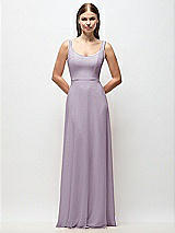 Front View Thumbnail - Lilac Haze Scoop Neck Tank Strap Chiffon Maxi Dress